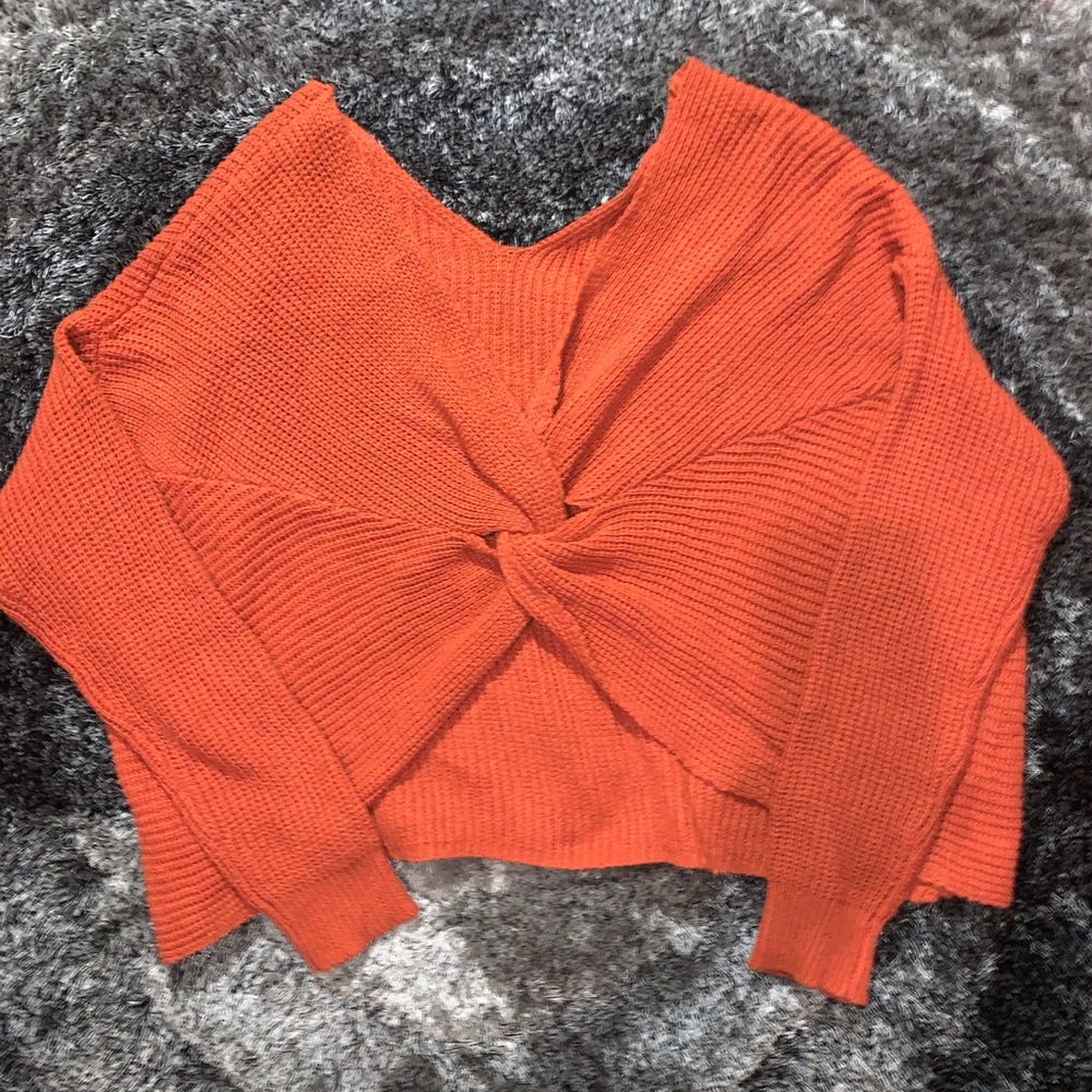 Orange bow sweater